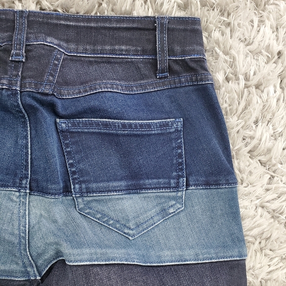 Closed Dark Blue Denim Striped Patched Jeans Size 27 - Picture 7 of 9